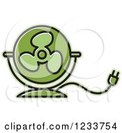 Clipart Of A Green Electric Fan Royalty Free Vector Illustration