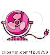 Clipart Of A Pink Electric Fan Royalty Free Vector Illustration
