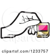 Poster, Art Print Of Hand Holding A Sd Flash Card 2