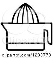 Clipart Of A Black And White Lemon Squeezer 2 Royalty Free Vector Illustration by Lal Perera