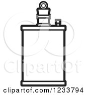 Clipart Of A Black And White Alcohol Flask Royalty Free Vector Illustration