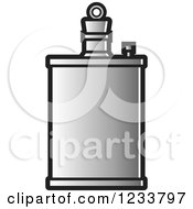 Clipart Of A Gray Alcohol Flask Royalty Free Vector Illustration