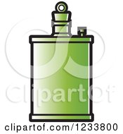 Clipart Of A Green Alcohol Flask Royalty Free Vector Illustration