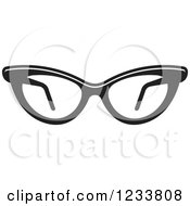 Clipart Of A Pair Of Stylish Black And White Eyeglasses 2 Royalty Free Vector Illustration