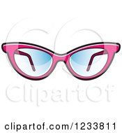 Clipart Of A Pair Of Stylish Pink Eyeglasses Royalty Free Vector Illustration
