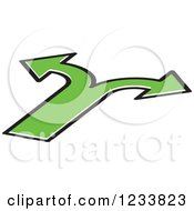 Clipart Of Green Arrows Forking Into Different Directions 3 Royalty Free Vector Illustration