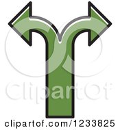 Clipart Of Green Arrows Forking Into Different Directions 2 Royalty Free Vector Illustration