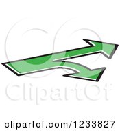 Clipart Of Green Arrows Forking Into Different Directions Royalty Free Vector Illustration
