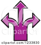 Clipart Of Purple Arrows Forking Into Different Directions Royalty Free Vector Illustration