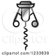 Clipart Of A Silver Corkscrew Royalty Free Vector Illustration by Lal Perera