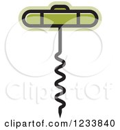 Clipart Of A Green Corkscrew Royalty Free Vector Illustration by Lal Perera