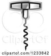 Clipart Of A Silver Corkscrew 3 Royalty Free Vector Illustration