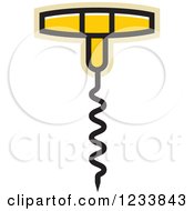 Clipart Of A Yellow Corkscrew Royalty Free Vector Illustration by Lal Perera