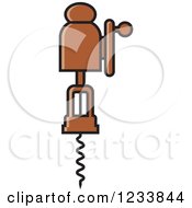 Clipart Of A Brown Corkscrew Royalty Free Vector Illustration