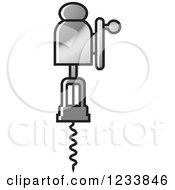 Clipart Of A Silver Corkscrew 4 Royalty Free Vector Illustration by Lal Perera