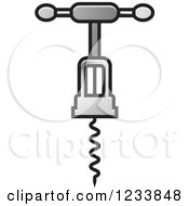 Clipart Of A Silver Corkscrew 5 Royalty Free Vector Illustration by Lal Perera