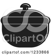 Clipart Of A Black And White Bowl With A Lid 2 Royalty Free Vector Illustration