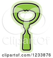 Clipart Of A Green Bottle Opener Royalty Free Vector Illustration by Lal Perera