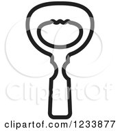 Clipart Of A Black And White Bottle Opener 2 Royalty Free Vector Illustration