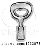 Clipart Of A Silver Bottle Opener 2 Royalty Free Vector Illustration by Lal Perera