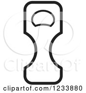 Clipart Of A Black And White Bottle Opener Royalty Free Vector Illustration