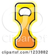 Clipart Of An Orange Bottle Opener Royalty Free Vector Illustration