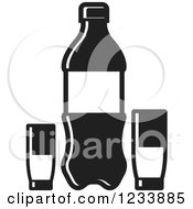 Poster, Art Print Of Black And White Soda Bottle And Cups 2