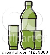 Poster, Art Print Of Green Soda Bottle And Cups