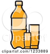Orange Soda Bottle And Cups