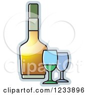 Poster, Art Print Of Bottle And Wine Glasses
