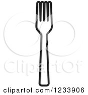 Clipart Of A Black And White Fork Royalty Free Vector Illustration by Lal Perera