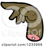 Clipart Of A Severed Hand Pointing Royalty Free Vector Illustration by lineartestpilot