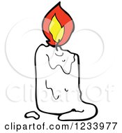 Clipart Of A White Burning Candle Royalty Free Vector Illustration by lineartestpilot
