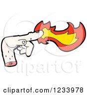 Clipart Of A Hand And Fire Royalty Free Vector Illustration