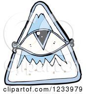 Clipart Of An Eye In A Pyramid Royalty Free Vector Illustration
