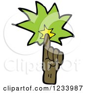 Clipart Of A Hand With Flames Royalty Free Vector Illustration