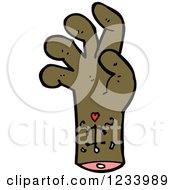 Clipart Of A Severed Hand With A Tattoo Royalty Free Vector Illustration