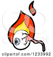 Clipart Of A Flaming Eyeball Royalty Free Vector Illustration
