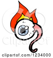 Clipart Of A Burning Eyeball Royalty Free Vector Illustration