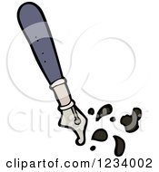 Clipart Of A Fountain Pen With Ink Drops Royalty Free Vector Illustration
