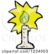 Clipart Of A Burning Candle Royalty Free Vector Illustration by lineartestpilot