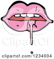 Clipart Of A Pink Drooling Mouth Royalty Free Vector Illustration