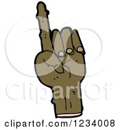 Clipart Of A Severed Hand Pointing Royalty Free Vector Illustration by lineartestpilot