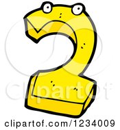 Clipart Of A Number Two With Eyes Royalty Free Vector Illustration by lineartestpilot