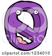 Clipart Of A Number Zero With Eyes Royalty Free Vector Illustration by lineartestpilot