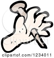 Clipart Of A Hand Punctured With A Nail Royalty Free Vector Illustration
