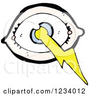 Clipart Of An Eye With Lightning Royalty Free Vector Illustration by lineartestpilot