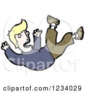 Clipart Of A Blond Man Falling Royalty Free Vector Illustration