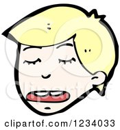 Clipart Of A Talking Blond Man Royalty Free Vector Illustration