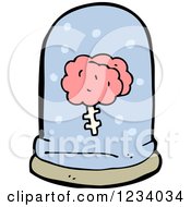 Clipart Of A Brain In A Jar Royalty Free Vector Illustration by lineartestpilot